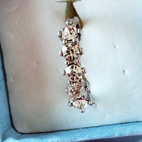 925 silver crystal CZ anniversary band - Picture 2 of 3